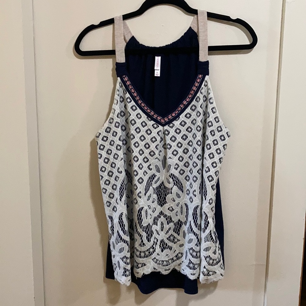 Lace front tank top